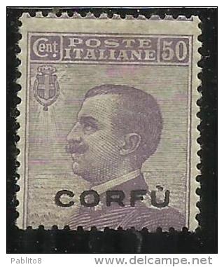 CORFU´ 1923 SOPRASTAMPATO D´ITALIA ITALY OVERPRINTED CENT. 50 MNH - Corfou