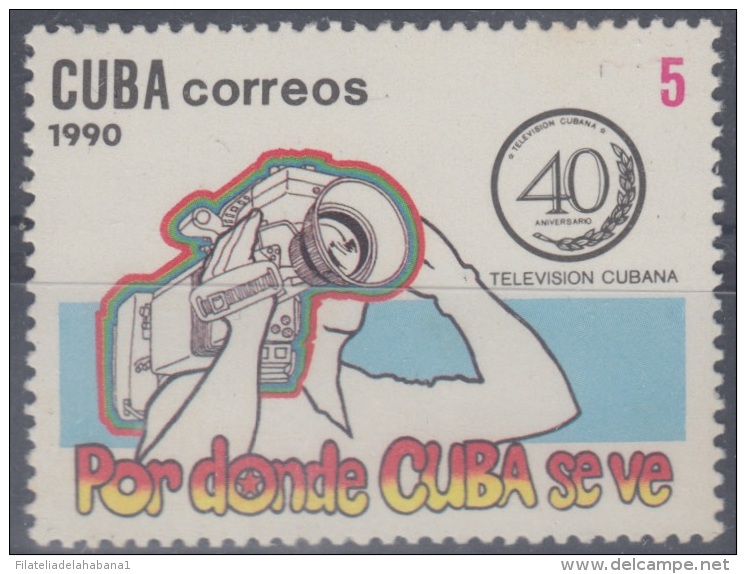 1990.8- * CUBA 1990. MNH. 40 ANIV TVC. TV * CUBANA. - Unused Stamps