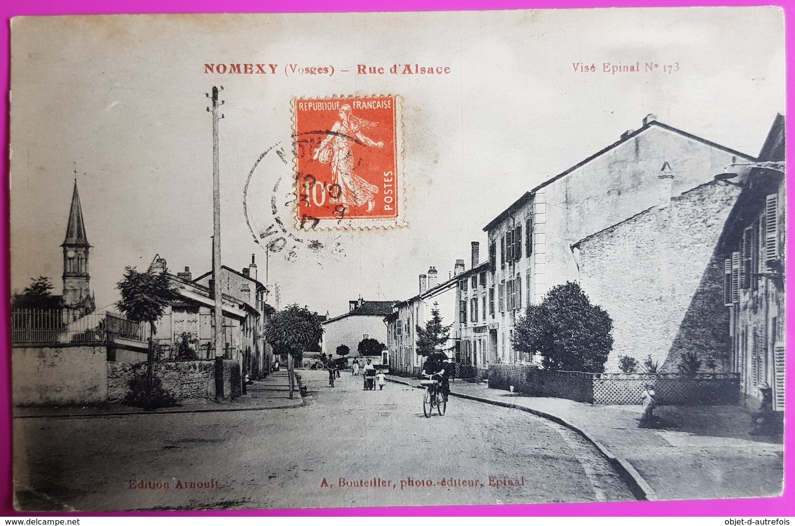 Cpa Nomexy Rue D'Alsace Carte Postale Vosges - Nomexy