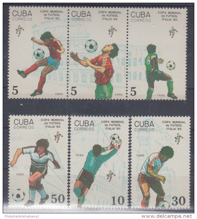 1990.18- * CUBA 1990. MNH. WORLD SOCCER CUP. COPA MUNDIAL FUTBOL. ITALIA. ITALY. COMPLETE SET. - Unused Stamps