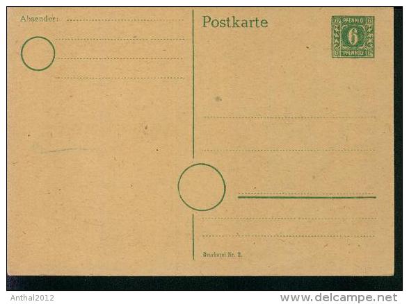 Rarität Ganzsache Postkarte 6 Pfennig Druckerei Nr.2 Lateinische Buchstaben Schreiben - Briefe U. Dokumente