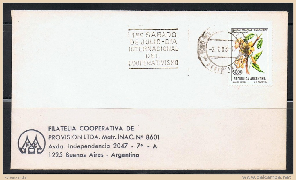 ARGENTINA 1983 INTERNATIONAL DAY OF CO-OPERATIVES SPECIAL STATIONERY & CANCEL - Otros & Sin Clasificación