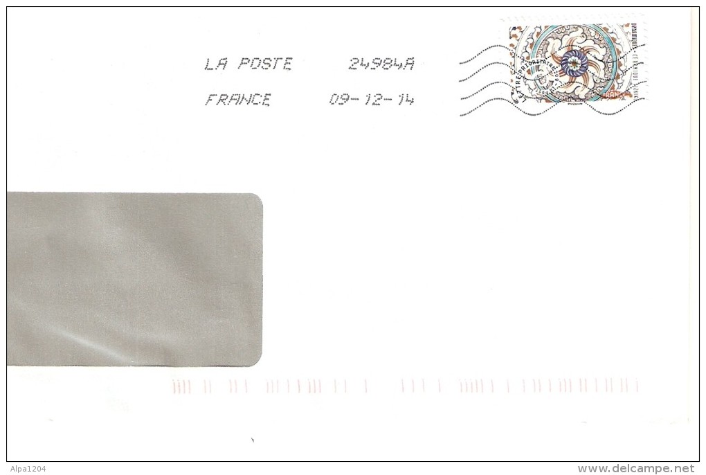 ENVELOPPE   AVEC   TIMBRE LETTRE PRIORITAIRE  "DYNAMIQUES"  ANNEE 2014 OBLITERE - Covers & Documents