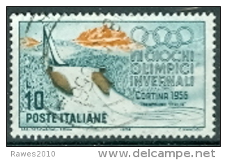 Italien 1956 Mi. 958 + 961 Gest. Olympische Winterspiele Cortina D` Ampezzo Skisprungsschanze Skistadion - Hiver 1956: Cortina D'Ampezzo