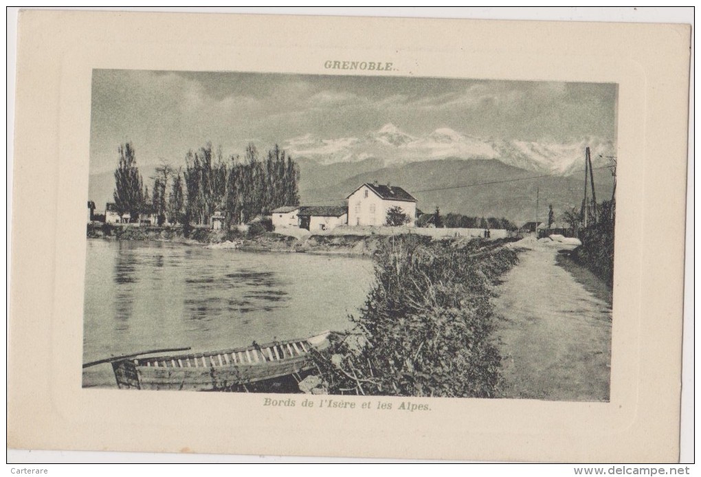Cpa,grenoble, Isère,bord De L´isère Et Les Alpes,( La Tronche),barque Du Passeur,38 - La Tronche