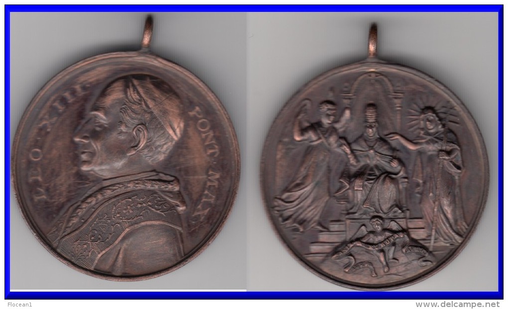 *** ITALIE - ITALIA - VATICAN - VATICANO - MEDAILLE PAPE LEON XIII - MEDAL POPE LEO XIII *** EN ACHAT IMMEDIAT !!! - Royal/Of Nobility