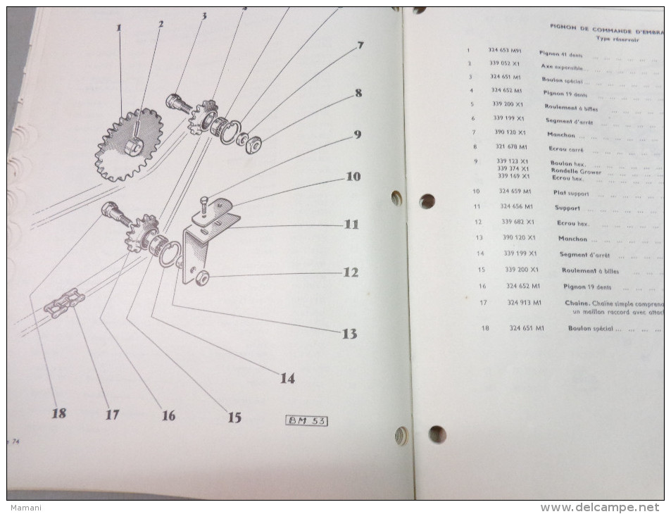 Liste Pieces Rechange-Massy Ferguson Moissonneuse Batteuse Automotrice 830 Et 630s+-bulletin De Changements N°1/02/1961 - Advertising