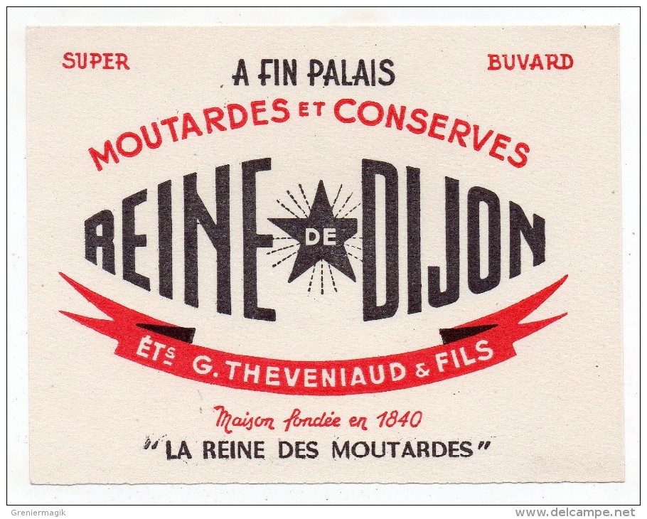 Buvard - Moutardes Et Conserves Reine De Dijon - ETs G. Theveniaud & Fils - Senape