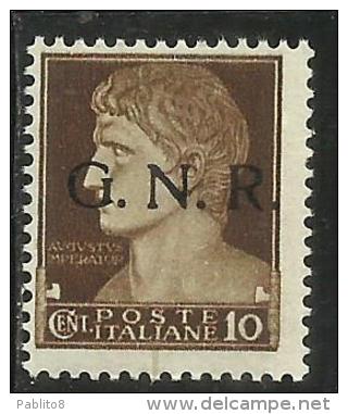 ITALIA REGNO ITALY KINGDOM 1944 REPUBBLICA SOCIALE RSI GNR CENT. 10 MNH - Neufs