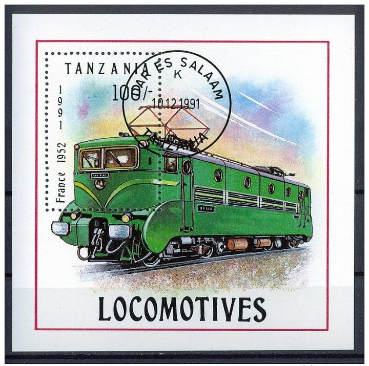 C009 TRANSPORT TREINEN TRAINS ZUGE EISENBAHN LOCOMOTIVES TANZANIA 1991 Gebr / Used - Trains