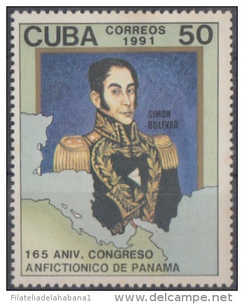 1991.4- * CUBA 1991. MNH.165 ANIV CONGRESO ANFICTIONICO DE PANAMA. SIMON BOLIVAR. - Unused Stamps