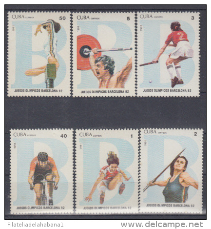 1991.13- * CUBA 1991. MNH. OLIMPIC SPORT GAMES BARCELONA. JUEGOS OLIMPICOS. OLIMPIC. OLIMPIADAS. COMPLETE SET. - Unused Stamps
