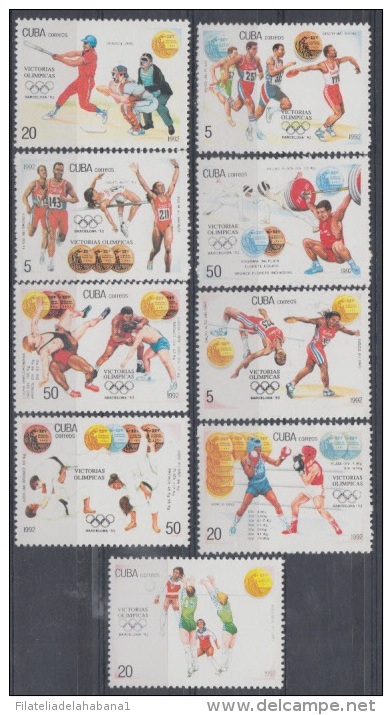 1992.17- * CUBA 1992. MNH. VICTORIAS OLIMPICAS. OLIMPIC GAMES. OLIMPIADAS BARCELONA. COMPLETE SET. - Unused Stamps