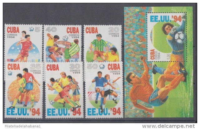 1994.43- * CUBA 1994. MNH. COPA MUNDIAL DE FUTBOL. WORLD CUP OF SOCCER. US&acute;94. COMPLETE SET + SHEET. - Unused Stamps