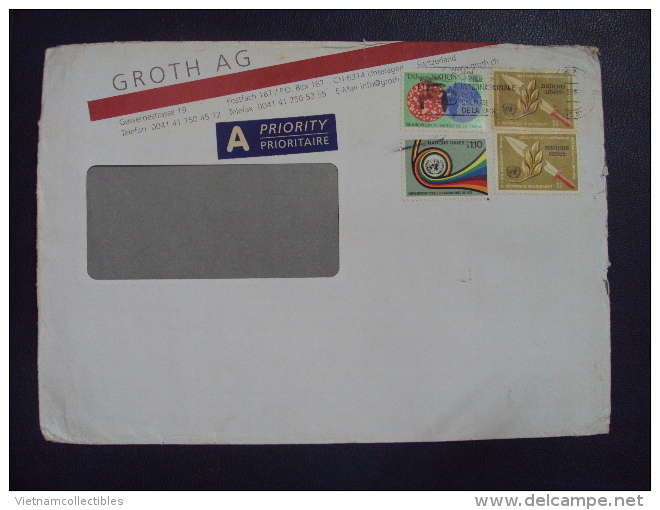 Switzerland Cover With United Nations Stamps - Lettres & Documents