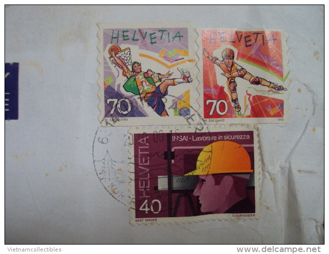 Switzerland Cover With Basketball Stamp - Brieven En Documenten