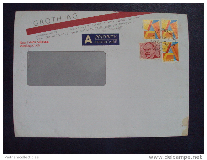 Switzerland Cover With Famous People Stamp - Lettres & Documents