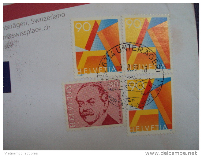 Switzerland Cover With Famous People Stamp - Brieven En Documenten