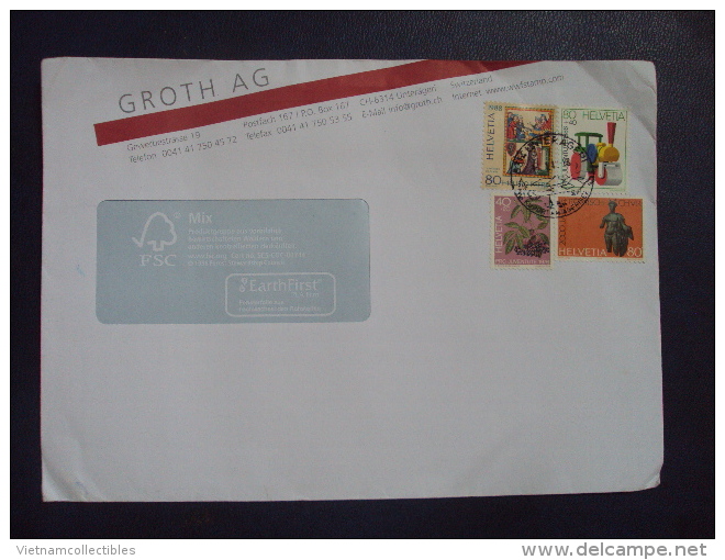 Switzerland Cover With Art Stamps - Cartas & Documentos