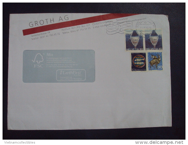 Switzerland Cover With Fish &amp; Goat Stamps - Brieven En Documenten