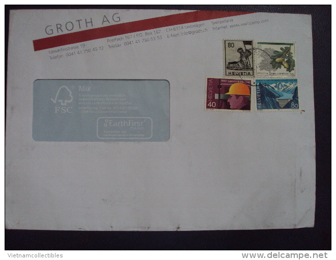 Switzerland Cover With Fruit / Mountain Stamps - Brieven En Documenten