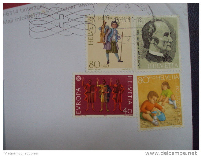 Switzerland Cover With Children Stamp - Brieven En Documenten