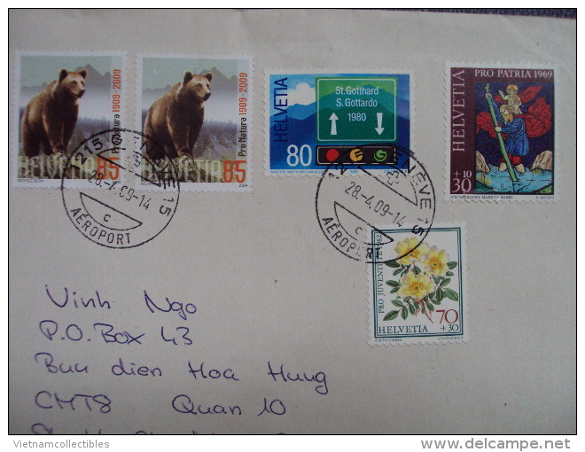 Switzerland Cover With Bear &amp; Flower Stamps - Lettres & Documents