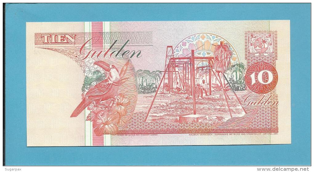 SURINAM - 10 GULDEN - 01.12.1996 - Pick 137.b - UNC. - Wmk. Toucan - 2 Scans - Surinam