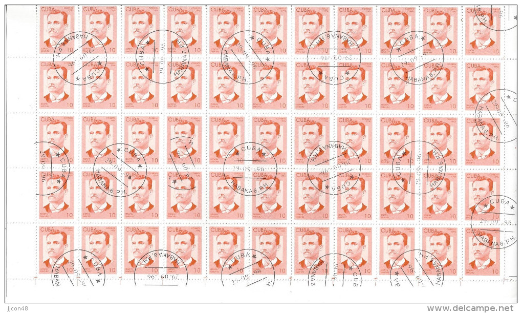 Cuba  1996  Patriots (o) Set In Complete Sheets Of 99  (see Scans) - Blocks & Sheetlets