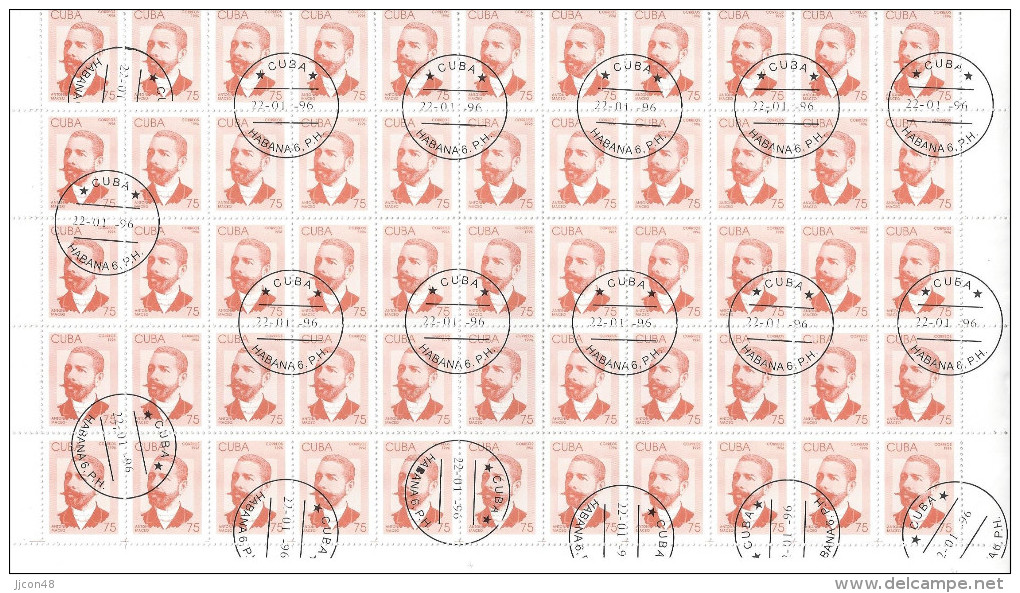 Cuba  1996  Patriots (o) Set In Complete Sheets Of 99  (see Scans) - Blocks & Sheetlets