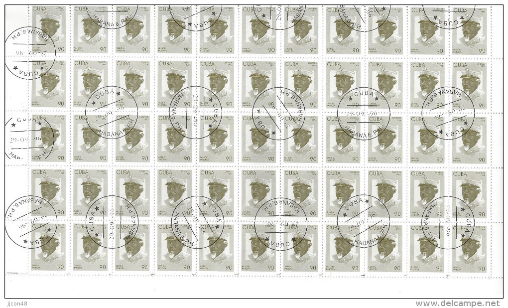 Cuba  1996  Patriots (o) Set in complete sheets of 99  (see scans)
