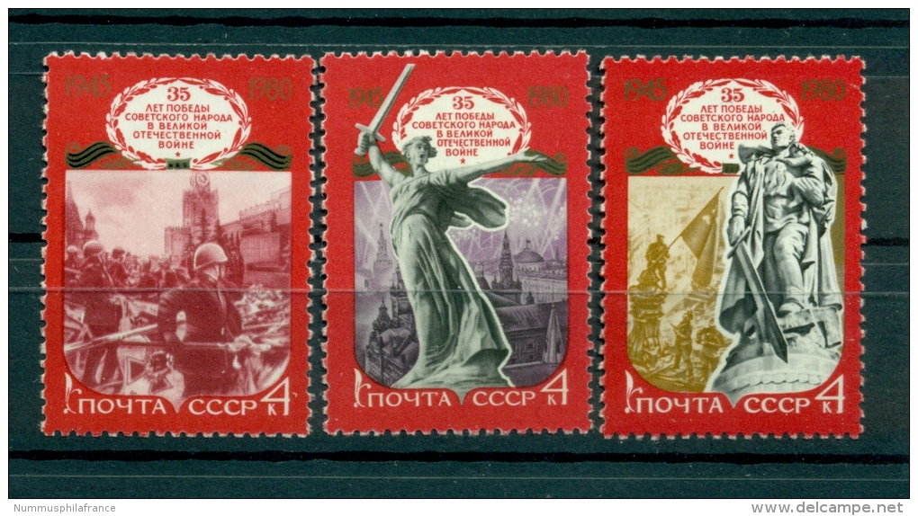 Russie - USSR 1980 - Michel N. 4945/47 - 35e Anniversaire De La Fin De La Deuxième  Guerre Mondiale - Unused Stamps
