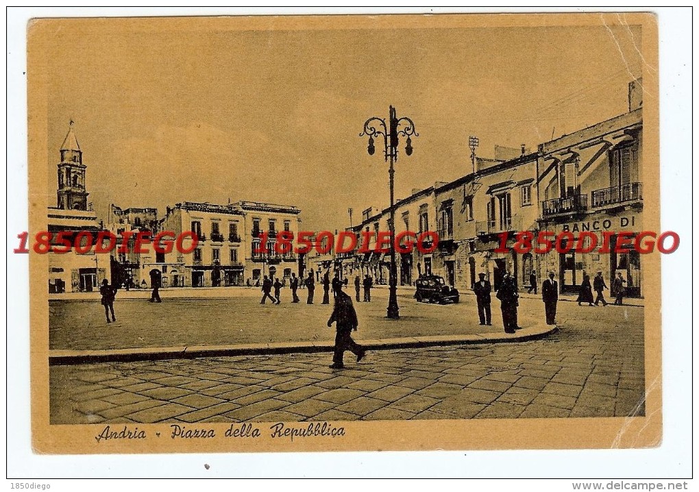 ANDRIA - PIAZZA DELLA REPUBBLICA  F/GRANDE  VIAGGIATA ANIMATA - Andria