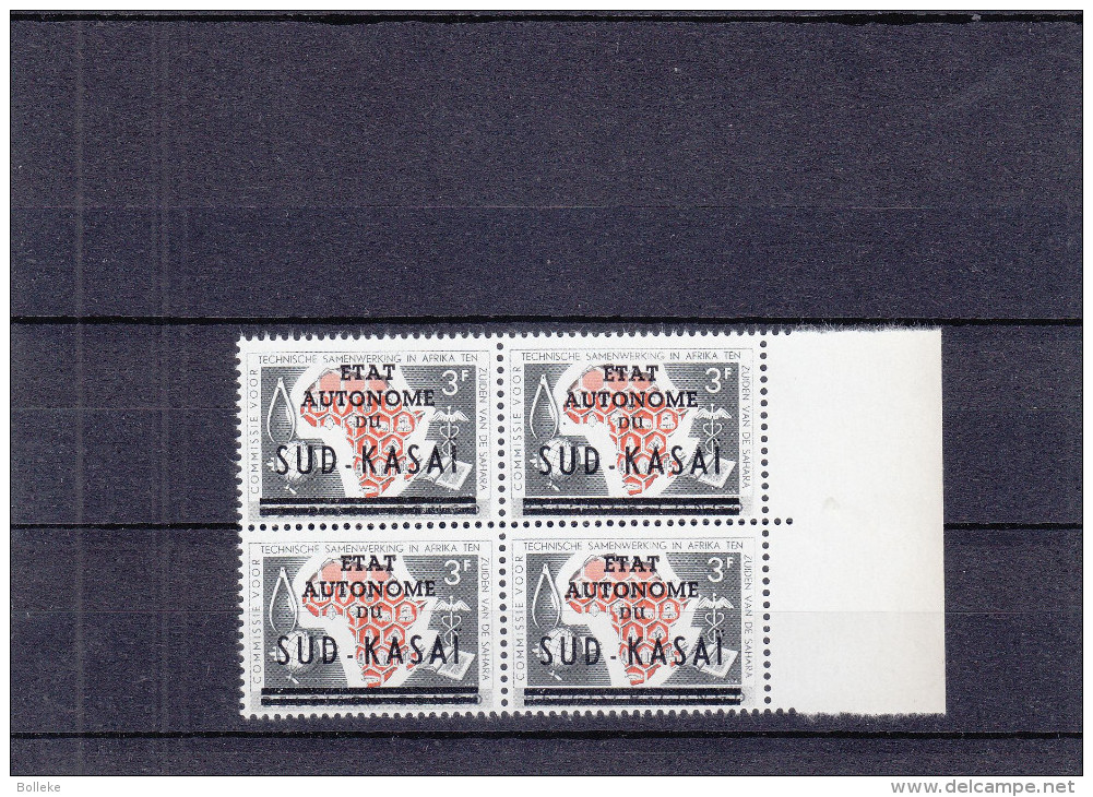 Sud Kasaï - COB 14 Cu ** - MNH - Surcharge Erronnée -  Sur Le Timbre 366 - Bloc De 4 - Valeur 60 Euros - South-Kasaï