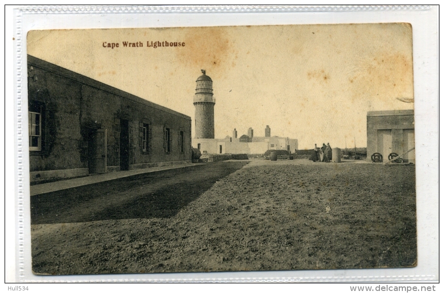 Sutherland Cape Wrath Lighthouse With Houses Unusual View From Circa 1904 Durness - Sutherland