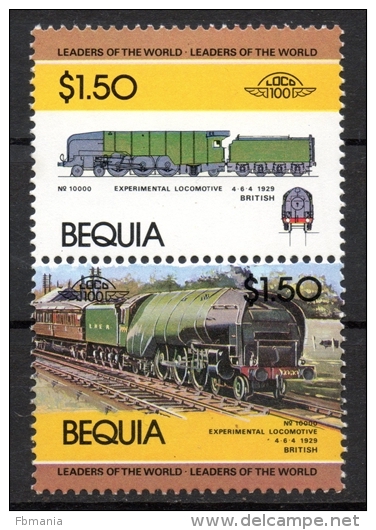 Bequia 1984 - Locomotiva, Treno, Locomotive, Train MNH ** - St.Vincent (1979-...)