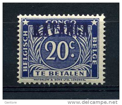 KATANGA- BELGISCH CONGO Tax 20 Cent Hand Overprinted  MINT NEVER HINGED - Katanga