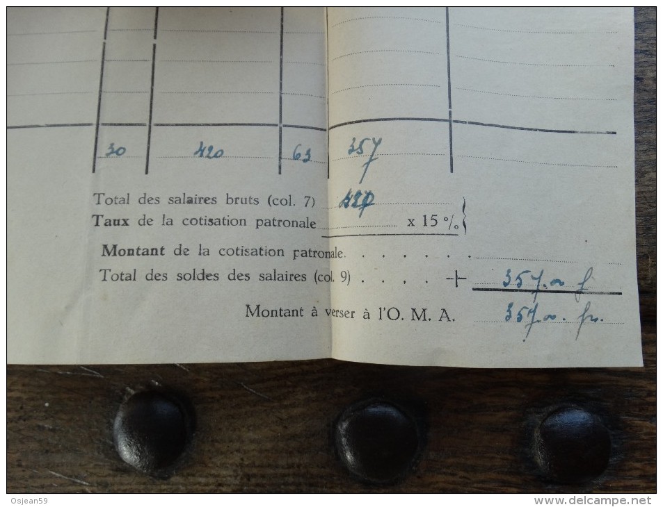 Bordereau Récapitulatif Des Salaires Des P.G Du 16/07 Au 31/07 1946 - Dokumente