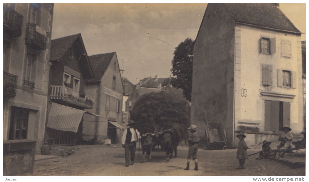 Photo Ancienne Puy De Dome La Tour D'auvergne Attelage La Place - Anciennes (Av. 1900)