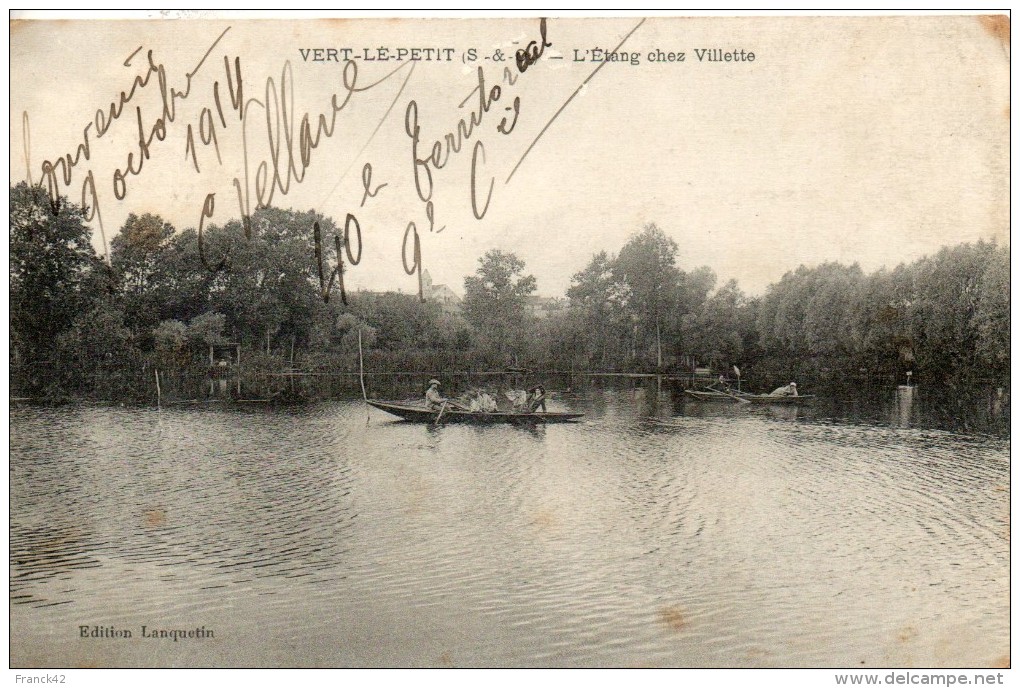 91. Vert Le Petit. L'étang Chez Villette. Coin Haut Droit Abimé - Vert-le-Petit