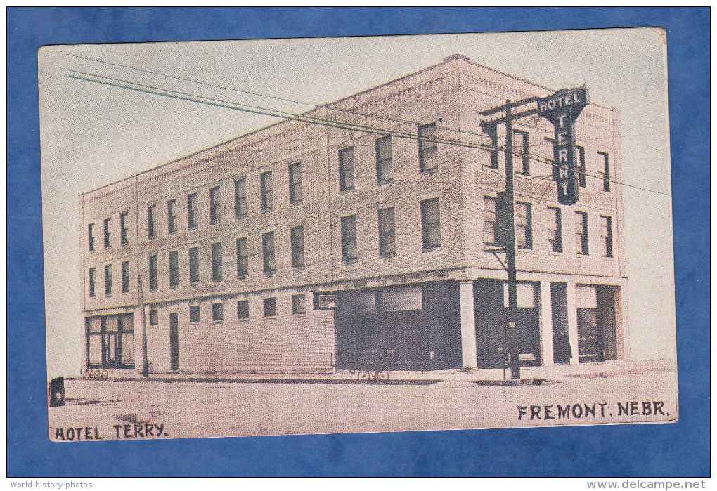 CPA - FREMONT - Hotel Terry - Cachet Au Verso A.R.C. Canteen Service Croix Rouge - Nebraska - Fremont
