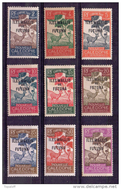 Wallis Et Futuna Taxe N°11 Au 17 Et 19 Et 23   Neufs Charniere  (9 Valeurs)  Pliure Sur Le N°17 - Timbres-taxe