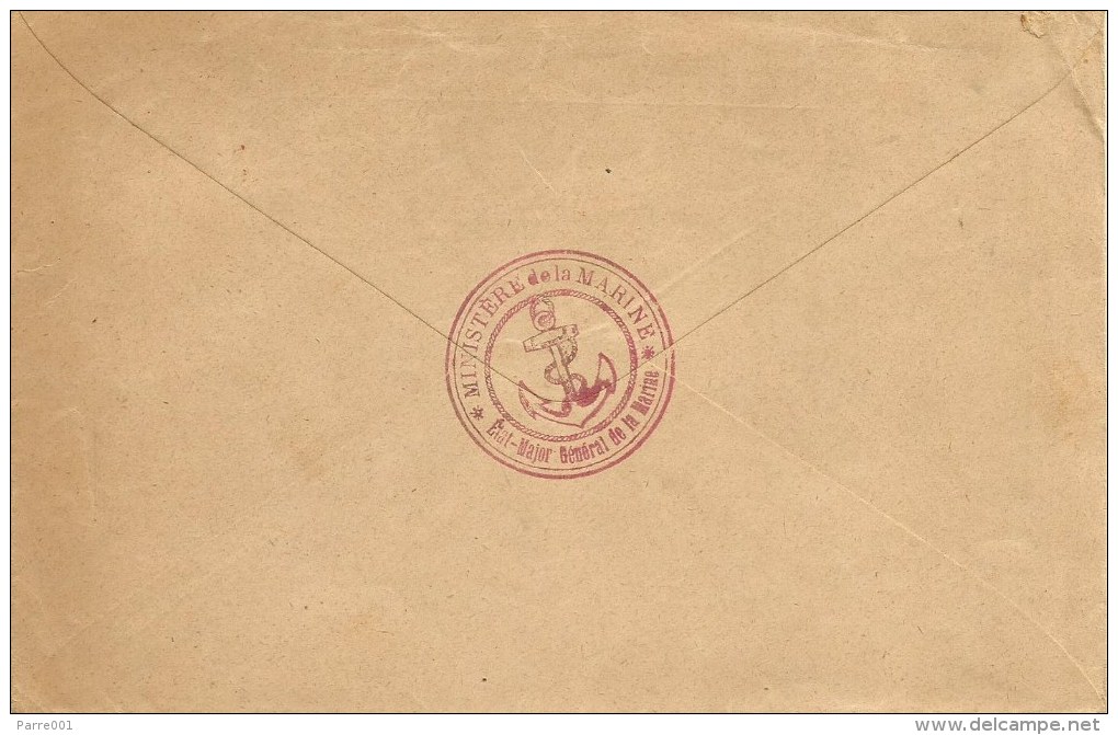 France 1894 Paris Ministere De La Marine Etat Major General De La Marine Cover - Scheepspost