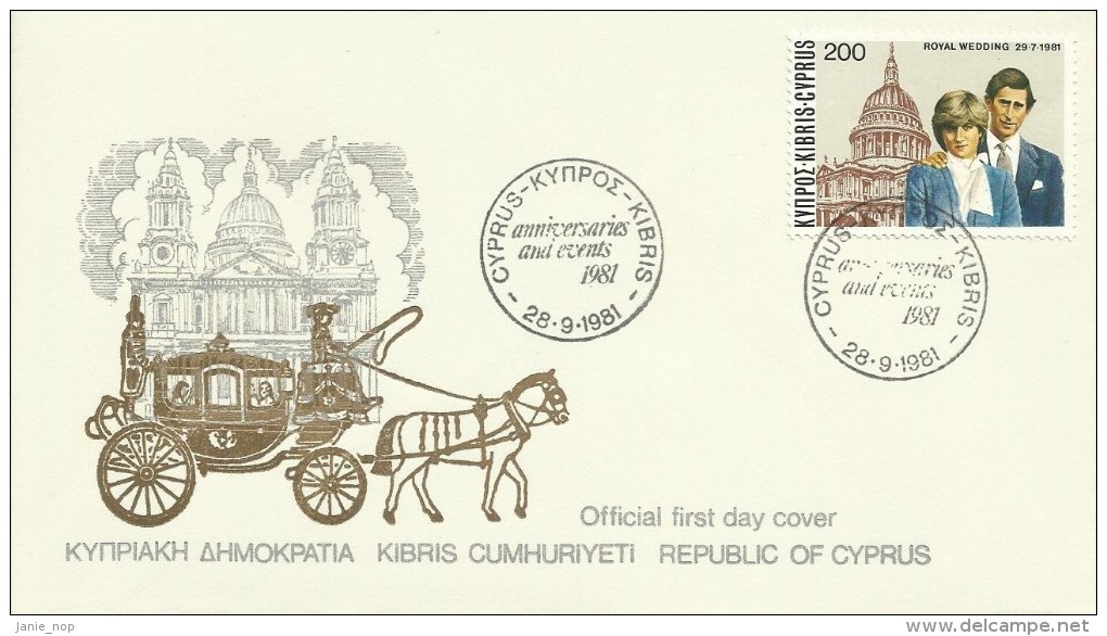 Cyprus 1981 Royal Wedding FDC - Other & Unclassified
