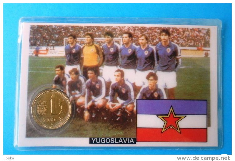 FIFA FOOTBALL WORLD CUP 1982. Spain - 1. Peseta ESPANA '82.- YUGOSLAVIA TEAM  Soccer Futbol Fussball Futebol Foot Calcio - 1 Peseta