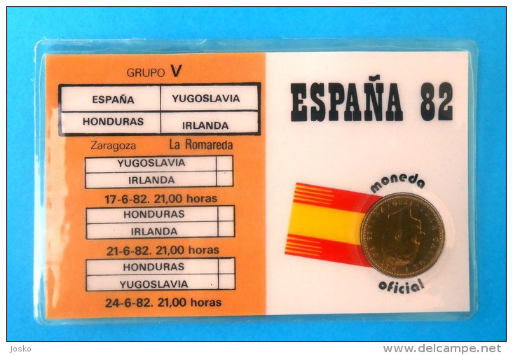 FIFA FOOTBALL WORLD CUP 1982. Spain - 1. Peseta ESPANA '82.- YUGOSLAVIA TEAM  Soccer Futbol Fussball Futebol Foot Calcio - 1 Peseta