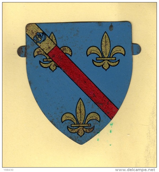 Écusson En Tôle - Café GILBERT . Excella - Armoirie Et Blason - Réf :19 - France. BOURBON MONTPENSIER - 2 Scannes. - Café & Té