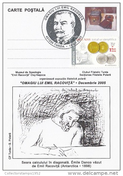 10174- EMIL RACOVITA, POLAR EXPLORER, SPECIAL POSTCARD, 2005, ROMANIA - Polar Explorers & Famous People