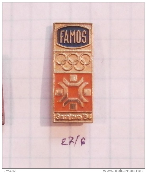 SARAJEVO (Bosnia)1984 Yugoslavia Olympics - SPONSOR FAMOS Winter Olympic Games Olympiade Jeux Olympiques, OZEHA Official - Olympische Spiele