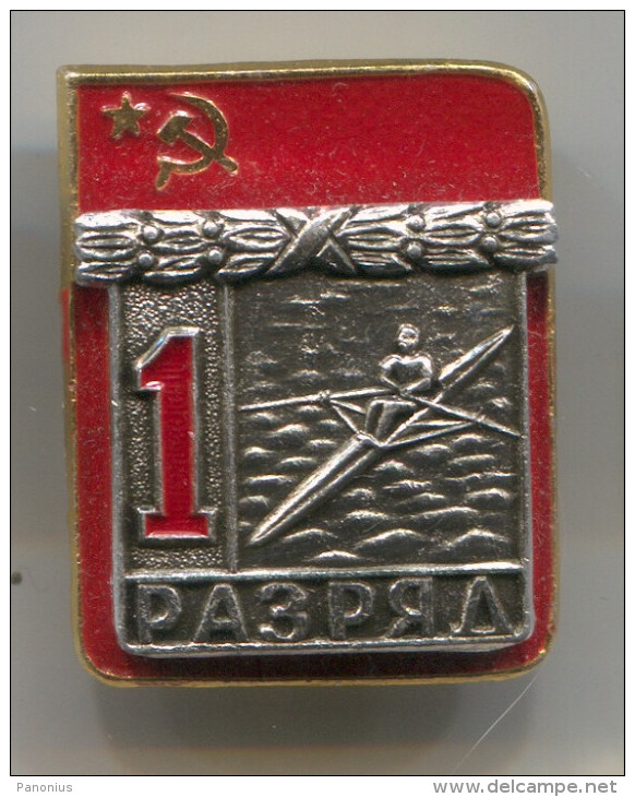 Rowing, Kayak, Canoe - Russia / Soviet Union, Vintage Pin, Badge - Rowing